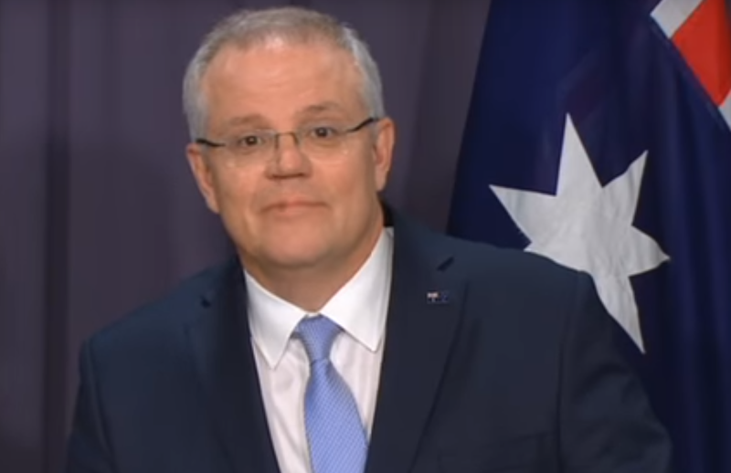 澳洲新總理莫里森今天宣誓就任，成為11年來第7位澳洲總理。   圖：翻攝自YOUTUBE 