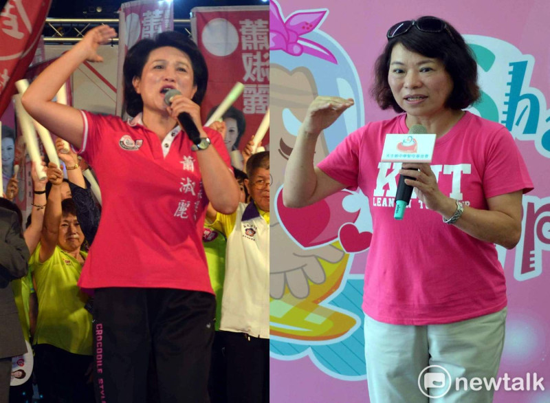 嘉義市兩位市長女選將蕭淑麗（左圖）、黃敏惠都搶在第一天吉日登記。   圖：《新頭殼》合成/蔡坤龍攝