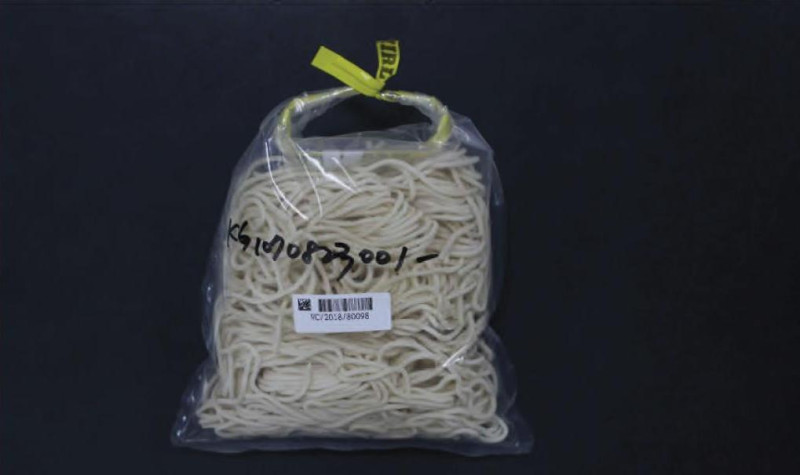 其中3件麵條樣品均為台南市的同一工廠生產。   圖：高雄市政府/提供