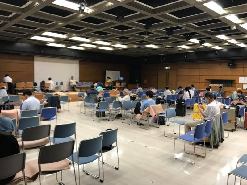 札幌避難所現況。   圖：翻攝自臉書粉專「北海道 日本 旅遊聯盟」