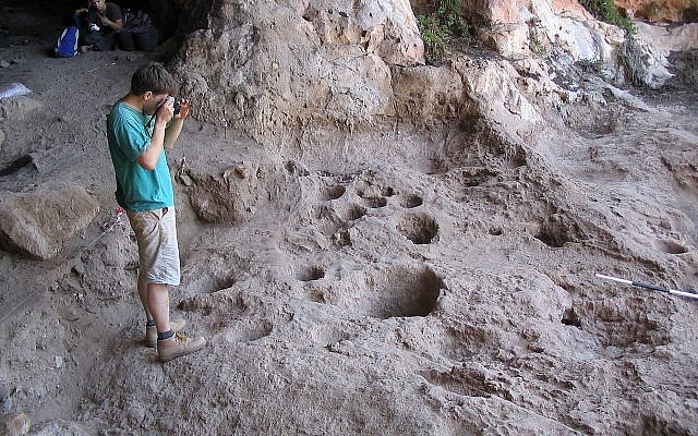 以色列卡梅爾山脈的Raqefet洞穴發現1個約30人的古代納圖夫族墓地，其中找到釀酒證據。   圖：翻攝以色列海法大學