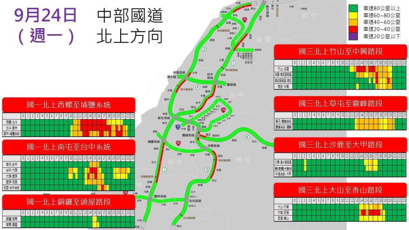 0924中部國道北上方向。   圖：公路總局/提供