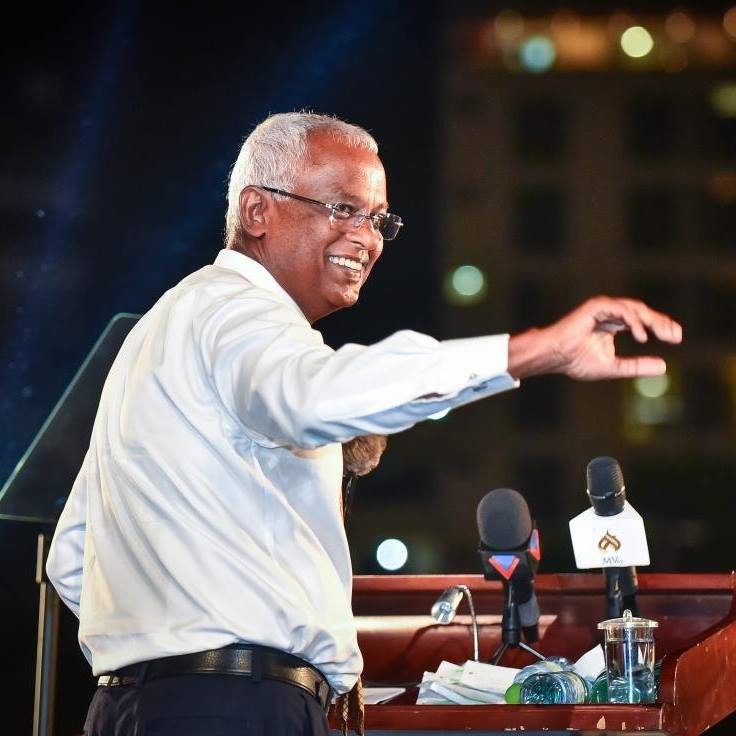 馬爾地夫反對派總統候選人索里意外勝出，將在11月中旬就職。   圖：翻攝索里粉絲專頁