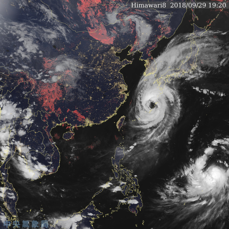 中度颱風潭美直撲日本。   圖：中央氣象局