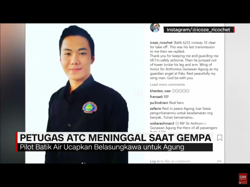 包括印尼電視台Metro TV在內的許多媒體和人士，都對安東尼斯的「英雄行為」讚譽不已。   圖：翻攝自Youtube