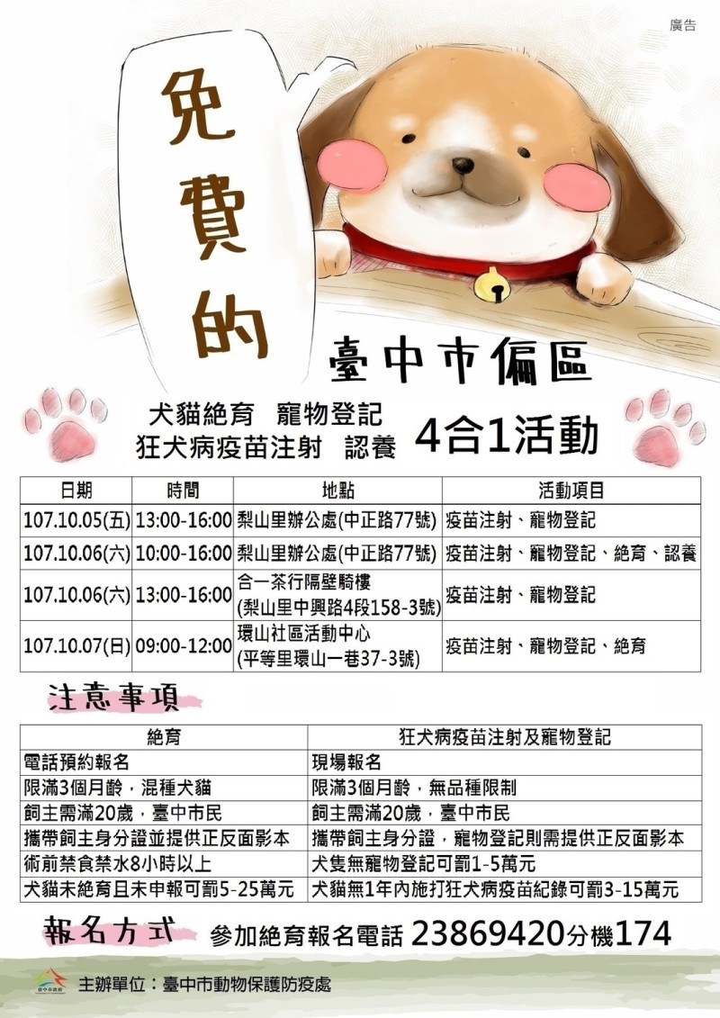    圖：台中市動物保護防疫處/提供