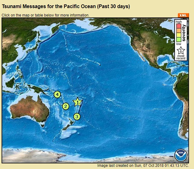 台灣正跟美國商談希望能被納入美國國家海洋暨大氣總署（NOAA）的海嘯浮標預警系統(DART)範圍裡，除了加強預測資訊準度外，同時也在美國協助下，在太平洋海域和馬尼拉海溝放置海嘯浮標。   圖/翻攝自NOAA網站