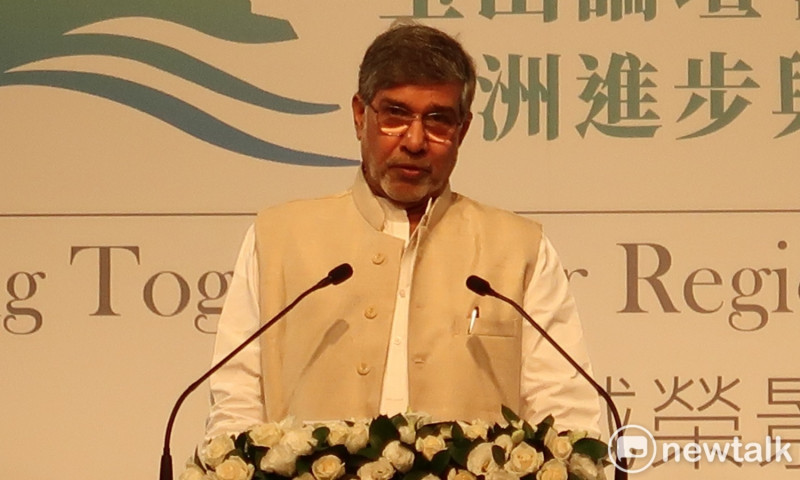 諾貝爾和平獎得主沙提雅提（Kailash Satyarthi）出席玉山論壇。   圖：林朝億/攝