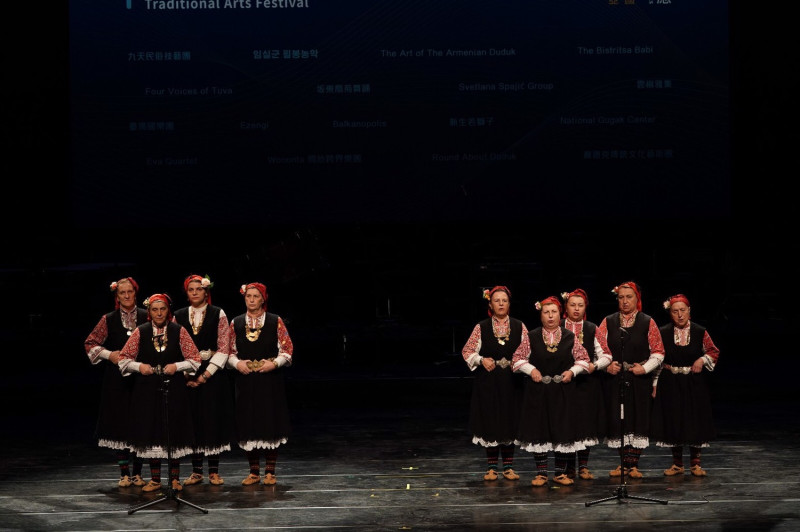 聯合國文化無形文化遺產，保加利亞比斯萃薩女性耆老帶來傳統複音歌唱。   圖：國立傳統藝術中心提供