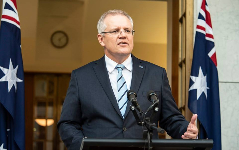 澳洲總理莫里森聲稱對於使館遷往耶路撒冷持開放態度，在國際引起熱議。   圖：翻攝莫里森臉書