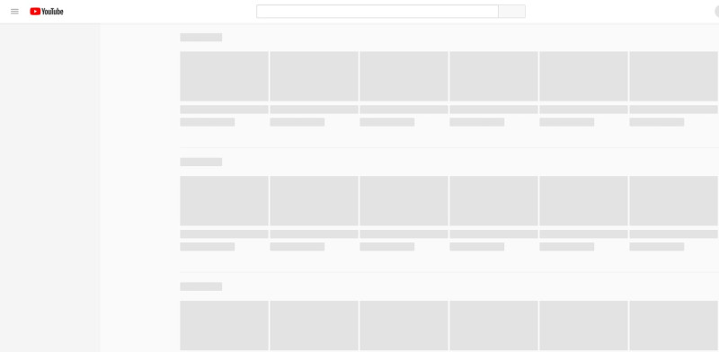 Youtube今(17)早呈現當機狀態，畫面一片空白。   圖：翻攝自Youtube