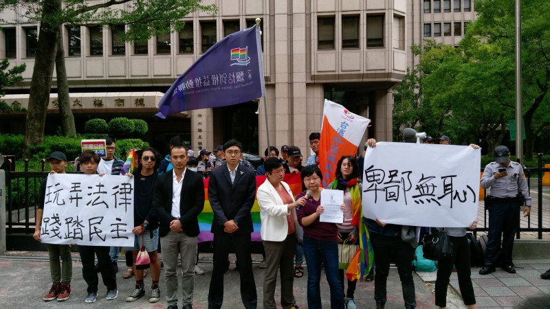 伴侶盟今天下午召開記者會。   圖：陳佩君／攝