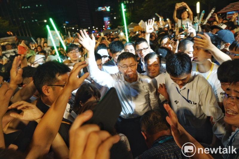 台北市長柯文哲昨日萬人造勢活動。   圖 : 新頭殼資料照片