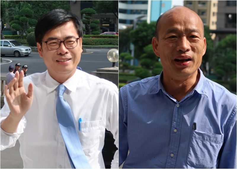 民進黨高雄市長候選人陳其邁（左）、國民黨高雄市長候選人（右）。   圖：新頭殼合成圖