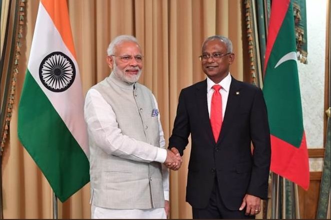 印度總理莫迪告訴索里，印度將協助馬爾地夫度過經濟難關。   圖/翻攝自推特