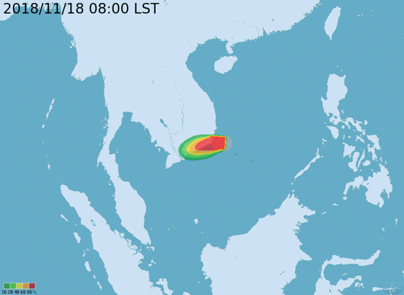 中央氣象局表示，輕度颱風桔梗目前對台灣不會造成影響。    圖：截自中央氣象局