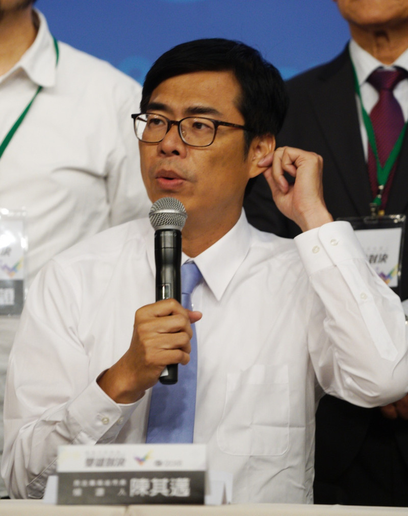高雄市長電視辯論昨晚登場，民進黨候選人陳其邁。   圖：張良一/攝（資料照片）