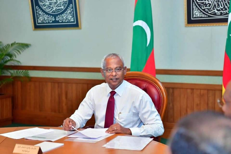 馬爾地夫新總統索里19日召開他的第1次內閣會議，消息傳出，新政府將退出與中國的自由貿易協定。   圖：翻攝馬爾地夫總統府官網