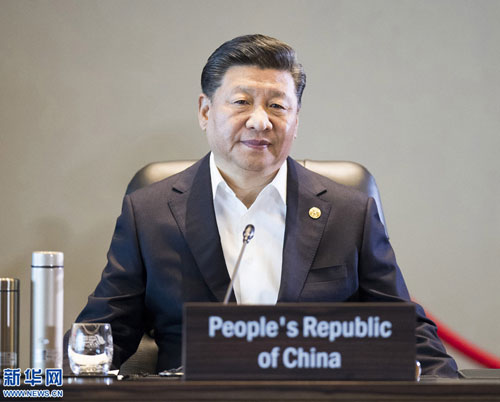 中國國家主席習近平昨天在G20峰會發表講話強調，20國集團要堅持開放合作、夥伴精神、創新引領和普惠共贏，以負責任態度把握世界經濟大方向。   圖：翻攝自新華網