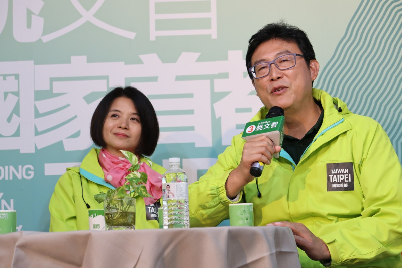 民進黨台北市長候選人姚文智22日舉行影片發表會。   圖：林朝億/攝