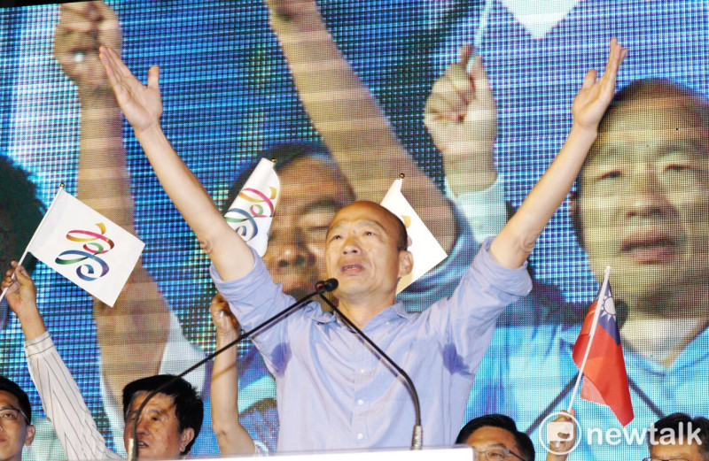 高雄市長韓國瑜自九合一當選後，聲勢水漲船高，不斷被支持者拱出來競選2020總統選舉。   圖：張良一／攝