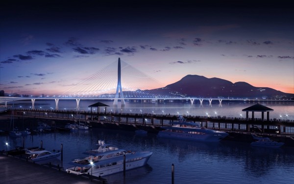 公路總局完成淡江大橋主橋段工程簽約，預計2024完工通車。   圖：公路總局提供