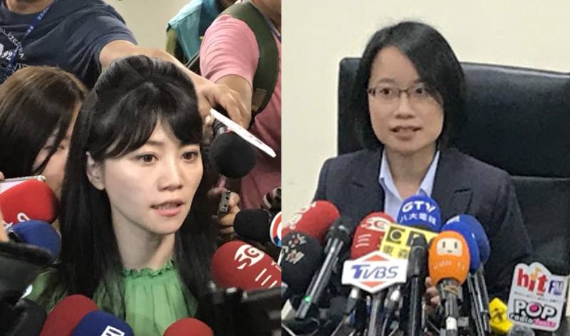 民進黨籍台北市議員高嘉瑜(左)與北農總經理吳音寧(右)。   圖：新頭殼資料照
