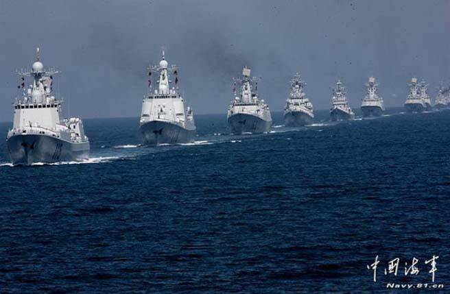 共軍軍艦今年開始在台灣海峽中線以西例行巡弋。   圖 : 翻攝自中國海軍