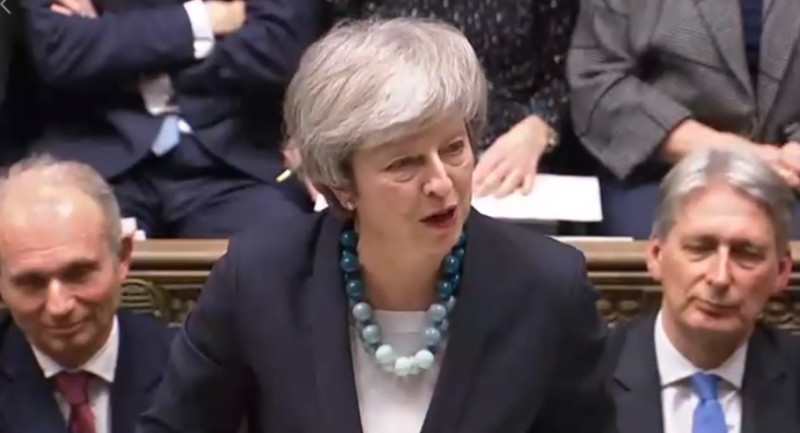 英國國會表決脫歐協議前夕，首相梅伊今（10）向國會發表聲明。   圖：翻攝梅伊臉書直播影片