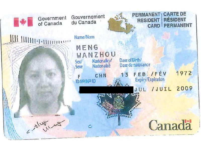 加拿大媒體報導，孟晚舟的加拿大永久居民卡早就逾期，加國司法部認為她與加拿大的關係很淺，不贊成保釋。   圖：翻攝《溫哥華太陽報》
