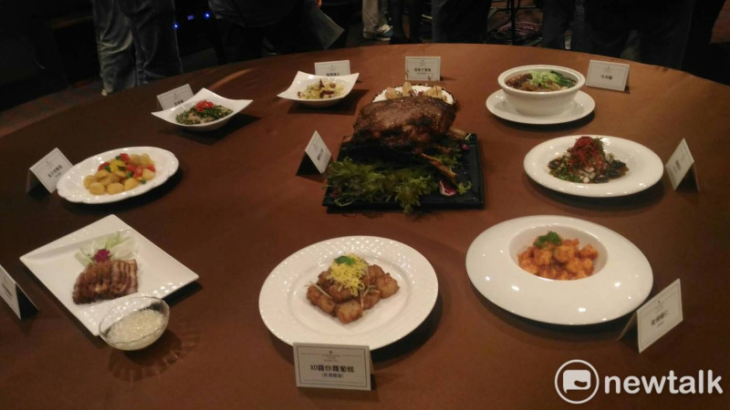 由國賓飯店理的韓國瑜就職典禮酒會部分菜色。   圖 : 孫家銘／攝