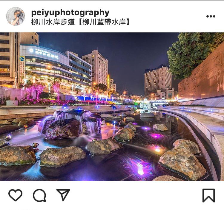 柳川水岸越夜越美麗。   圖：翻攝自instagram peiyuphotography／開放權限