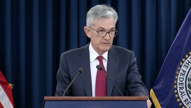美國聯邦準備理事會主席鮑爾19日宣布升息1碼，並預告2019年將升息2次。   圖：翻攝Fed影片