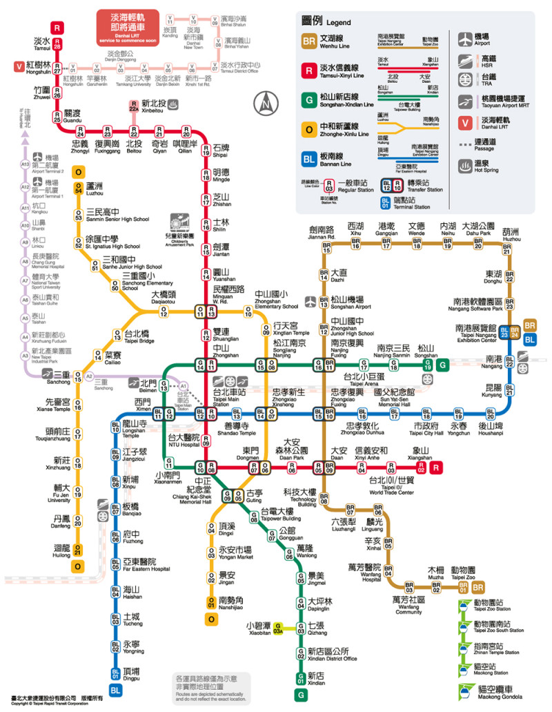 捷運路線圖。   圖：台北捷運/提供