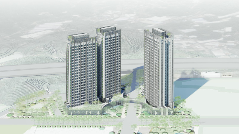 「新北市土城區大安段聲寶老人住宅」 (右1棟)完工模擬示意圖；示意圖僅供參考，實際須依建照審查結果為準。   圖：聲寶公司提供