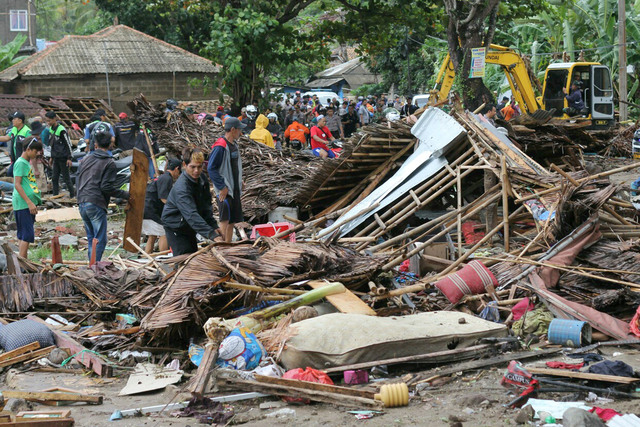 印尼海嘯災後情景。   圖：達志影像/美聯社(資料照片)
