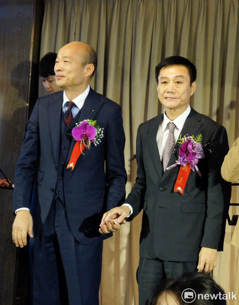 高雄市長韓國瑜與高雄市議會議長許崑源。   圖：張良一/攝