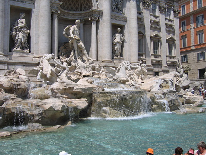 由於羅馬市政府財政問題，義大利羅馬「特雷維噴泉」許願池每年逾5千萬的許願幣該如何運用引發討論。   圖：取自維基共享資源