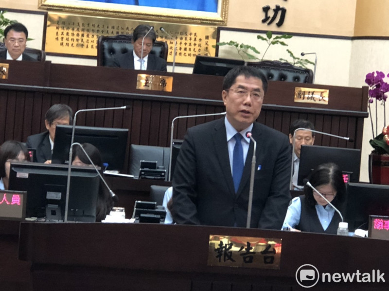 第3屆台南市議會召開第1次臨時會，台南市長黃偉哲首次出席台南市議會大會。   圖 : 黃博郎/攝