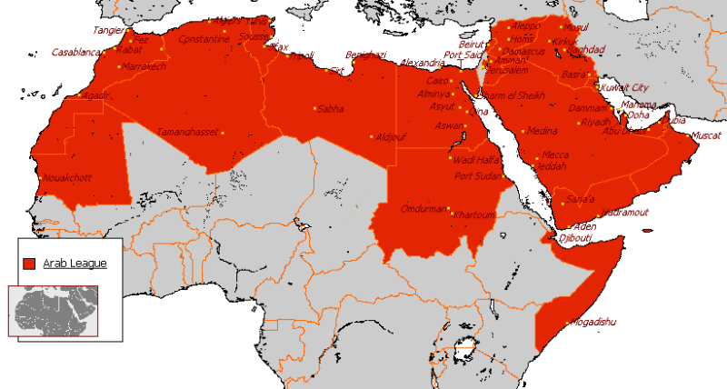 阿拉伯國家聯盟20個會員國舉行高峰會，決定建立一個自由貿易區   圖：Omar-Toons, HCPUNXKID, Beao (Public Domain)