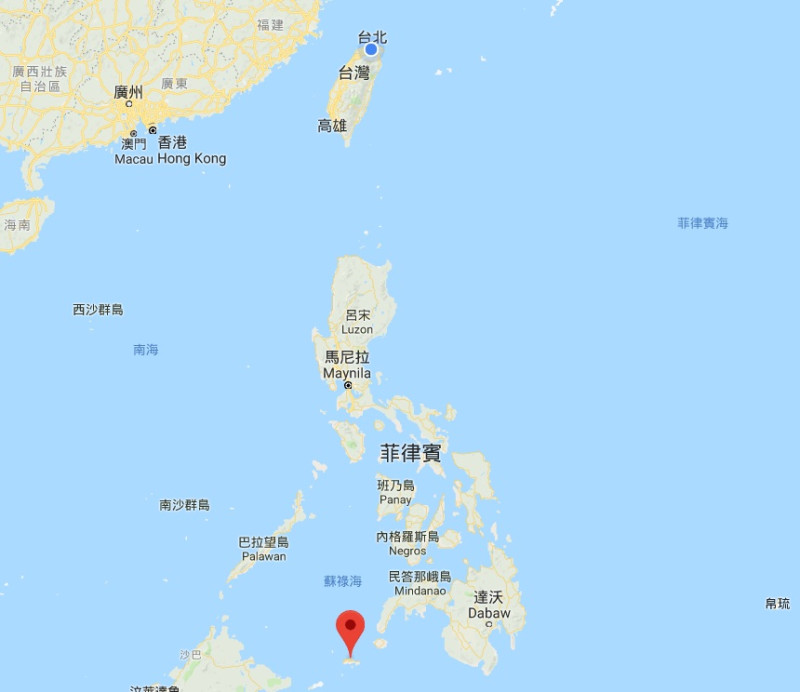 菲律賓南部和魯島（Jolo）一座天主教堂今天遭受2起炸彈攻擊，造成至少18人喪命。   圖：翻攝Google Map
