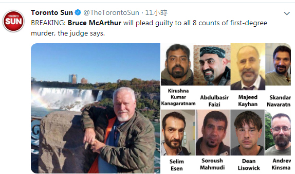 加拿大67歲園藝師布魯斯麥克阿瑟（左圖）承認謀殺8名男子（右圖），也吐露分屍、埋屍地點。   圖：翻攝《多倫多太陽報》