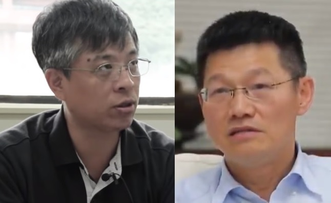 大考中心主任劉孟奇（左）接任教育部政務次長，前國家教育研究院院長許添明回鍋擔任院長（右）。   圖：翻攝Youtube