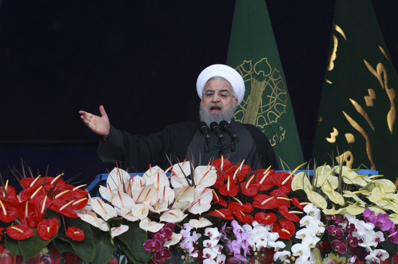 伊朗總統羅哈尼今天在伊斯蘭革命40週年紀念活動上大力抨擊美國政府，指其「陰謀」對伊朗不利。   圖：達志影像/美聯社