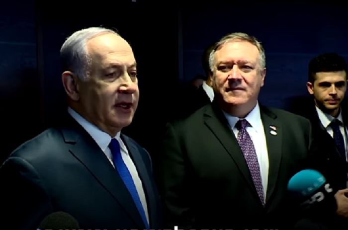 以色列總理尼坦雅胡（左）形容中東會議上與阿拉伯國家團結挺身對抗伊朗，深具歷史意義。   圖：翻攝Benjamin Netanyahu臉書影片