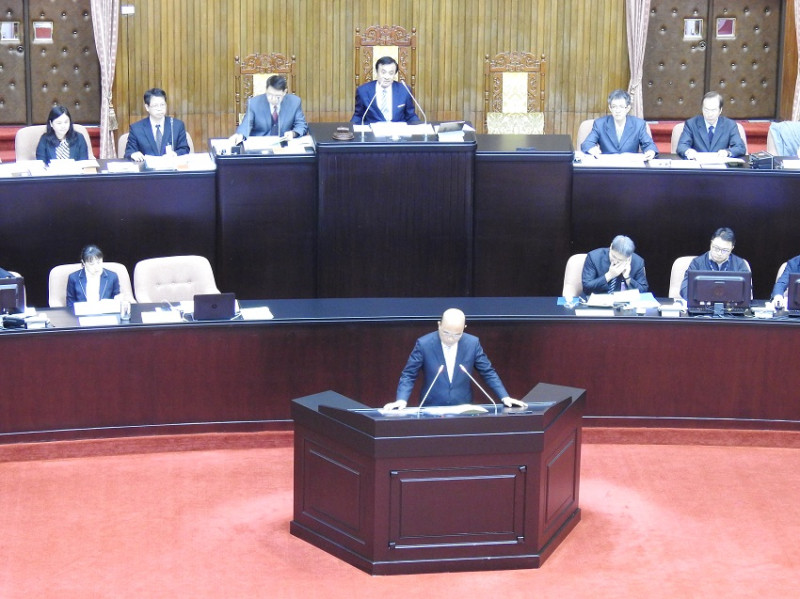 立法院15日開議，行政院長蘇貞昌上午到國會進行施政報告。   圖：趙婉淳／攝