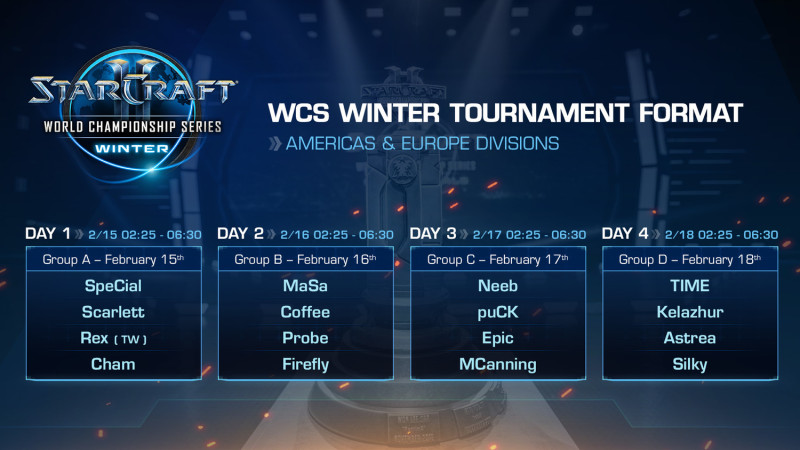 WCS冬季賽16強賽轉播時間表。   