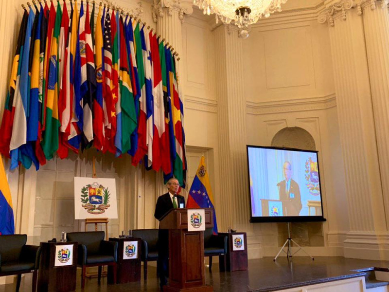 高碩泰美東時間出席在華府「美洲國家組織」總部舉辦的「委內瑞拉人道危機全球會議」，並代表我政府宣布將提供價值50萬美元的人道援助予委內瑞拉。   圖：駐美代表處