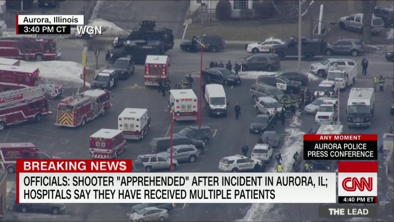 美國伊利諾州奧羅拉（Aurora）驚傳發生槍擊案，兇手遭警方擊斃。   圖/翻攝自CNN