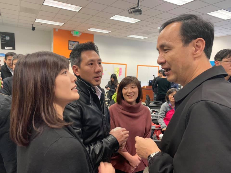 前新北市長朱立倫赴美參訪，參加「矽谷臺灣科技人、留學生座談會」。   圖：截自朱立倫臉書